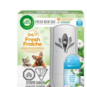 AirWick Freshmatic Air Freshener, Automatic Spray Kit, Pet Fresh Cotton, 1 Device  1 Refill, 175 g