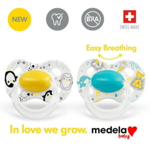 Medela Baby new ORIGINAL Pacifier, Perfect for everyday use, BPA free, Lightweight and orthodontic - Baby pacifier 6-18 months- Unisex