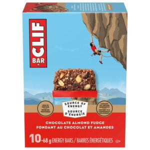 CLIF BAR Energy Bars, Chocolate Almond Fudge, Granola Bar, High in Protein, Contains 70% Organic Ingredients, (Pack of 10), 680 g