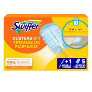 Swiffer Dusters Starter Kit for Cleaning, Kit Includes 1 Handle and 5 Dusters, 1KIT