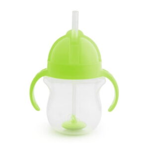 Munchkin Any Angle Click Lock Weighted Straw Trainer Cup, 7oz, Pink