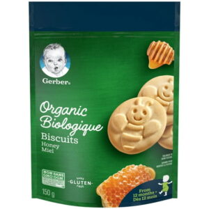 GERBER?? Organic Biscuits, Honey Flavour Toddler Snack, 150 g, 150 GR