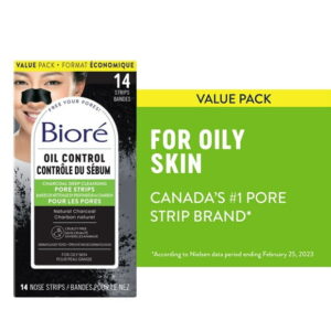 Bior?? Deep Cleansing Charcoal Pore Strips Value Pack for Instant Pore Unclogging and Blackhead Removal, 8ct (Made in Japan), Dermatologist Tested | 14 ct