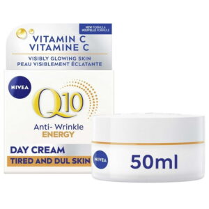 NIVEA Q10 Energy Anti-Wrinkle Day Face Cream, Tired-Looking and Dull Skin, 50 mL