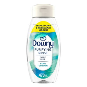Downy Purifying Rinse Laundry Odour Remover, Cool Cotton Scent, Fabric Softener and Laundry Odour Removal Rinse, Fights Odours at the source, HE Compatible, 473ML
