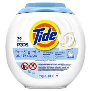 Tide PODS Free & Gentle Laundry Detergent Soap Pacs, 76CT