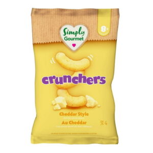 Simply Gourmet Crunchers Cheddar Style baby snack, Cheddar Style - Tasty and nourishing corn snacks