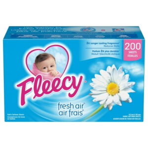 Fleecy Fresh Air Fabric Softener Dryer Sheets (Fabric Conditioner), 200 Sheets
