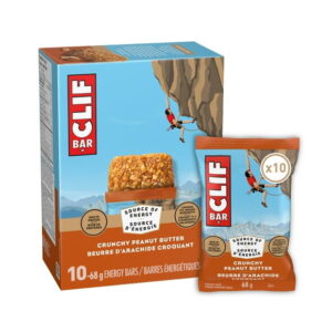 CLIF BAR Energy Bars, Crunchy Peanut Butter, Granola Bar, High in Protein, Contains 70% Organic Ingredients, (Pack of 10), 680 g