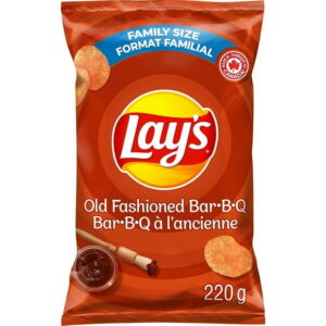 Lay's Old Fashioned Bar-B-Q flavoured potato chips, 220 g.