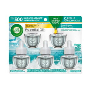 Air Wick Plug In Air Freshener, Scented Oil, 5 Refills, Ocean Breeze, 5x20ml