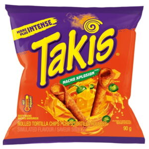 TAKIS® Xplosion Zesty Nacho Cheese Rolled Tortilla Chips, 90 g