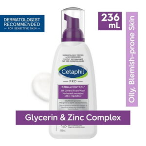 Cetaphil PRO Dermacontrol Oil Control Foam Wash | For Oily Blemish-Prone and Sensitive Skin | Dermatologist Recommended, 236ml