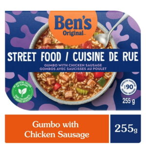 BEN'S ORIGINAL Street Food Gumbo with Chicken Sausage, Prepared Entrée, Microwave in 90 Seconds, 255 g, Ben's Original Street Food Gumbo with Chicken Sausage
