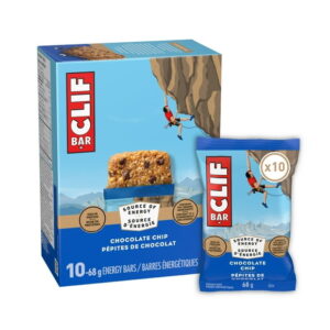 CLIF BAR Energy Bars, Chocolate Chip, Granola Bar, High in Protein, Contains 70% Organic Ingredients, (Pack of 10), 680 g