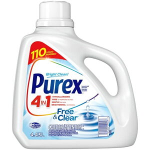 Purex 4 in 1 Liquid Laundry Concentrated Detergent, Free & Clear, 4.43 Litres, 110 Loads, 4.43 Litres, 110 Loads