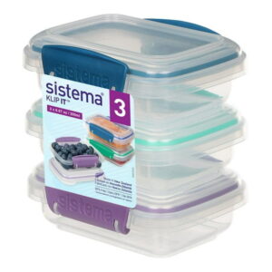 Sistema Klip It Food Storage Containers, Colour May Vary, 200 mL, 3 Pack