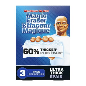 Mr. Clean Magic Eraser Ultra Thick Multi Purpose Cleaner, Magic Eraser Sponge Multi Surface Cleaner, 3CT