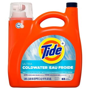 Tide Ultra Coldwater Liquid Laundry Detergent, Original Scent, 3.46 L, 83 Loads, Laundry Detergent Liquid Formulated for Cold Water, TIDE LQ HE CW OS