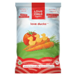 Love Child Organics Love Ducks Tomato  Carrot Corn Snacks 30g Bag, 30 g