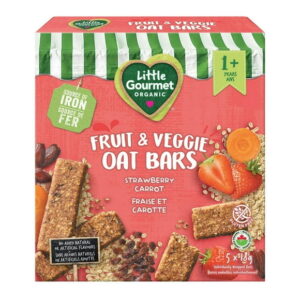 Little Gourmet Organic Fruit & Veggie Oat Bars Strawberry Carrot, Gluten free Oat Bars - 5 x 18g