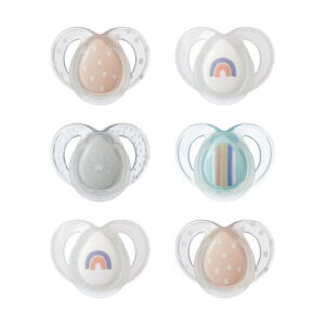Tommee Tippee Night Time Glow in the Dark Pacifiers, Symmetrical Design, BPA-Free Silicone, 6-18m, 6 Count