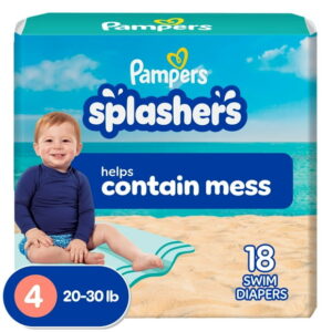 Pampers Splashers Swim Diapers, Size 3-5, Disposable Baby Swim Diapers, 17CT - 20CT