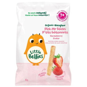 Little Bellies Organic Pick-Me Sticks Strawberry Puffed Corn Snacks 7 Months, 16gr, Little Bellies Organic Pick-Me Sticks Strawberry Puffed Corn Snacks 7 Months, 16gr