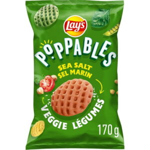 Lays Poppables Veggie Sea Salt, Potato & Veggie Snacks, 170 g.