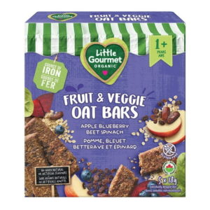 Little Gourmet Organic Fruit & Veggie Oat Bars Apple Blueberry Spinach, Gluten free Oat Bars - 5 x 18g