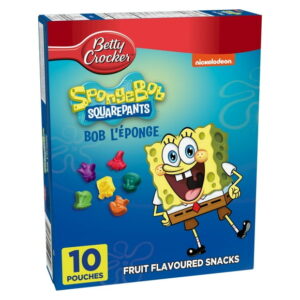 Betty Crocker Gluten Free SpongeBob SquarePants Animated Edition Fruit Flavoured Snacks, 10 pouches, 226 g