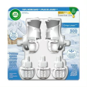 Air Wick Scented Oil Crisp Linen, 2 Gadget  5 Refill, 100 milliliter, 2 Warmers  5 Refills