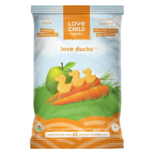 Love Child Organics Love Ducks Carrot  Apple Corn Snacks 30g Bag, 30 g