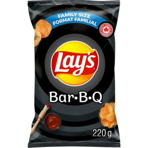Lay's Bar-B-Q flavoured potato chips, 220 g.