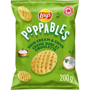 Lays Poppables Sour Cream & Chive Flavoured Potato Snacks, Value Size, 200 g.