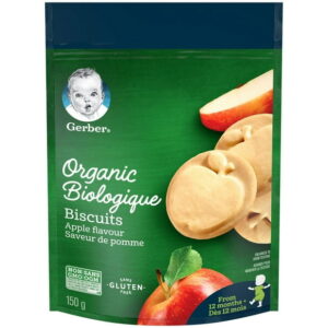 GERBER?? Organic Biscuits, Apple Flavour Toddler Snack 150 g, 150 GR
