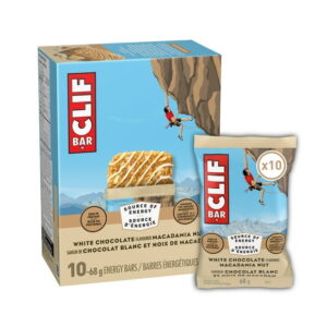CLIF BAR Energy Bars, White Chocolate Macadamia Nut, Granola Bar, High in Protein, Contains 70% Organic Ingredients, (Pack of 10), 680 g